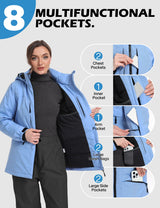 GEMYSE Women's Ski Jacket Waterproof Winter Snow Coat