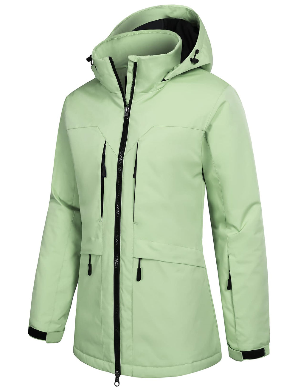 GEMYSE Women's Ski Jacket Waterproof Winter Snow Coat Warm Hooded Windbreaker Snowboarding Windproof Rain Jacket