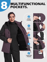GEMYSE Women's Ski Jacket Waterproof Winter Snow Coat