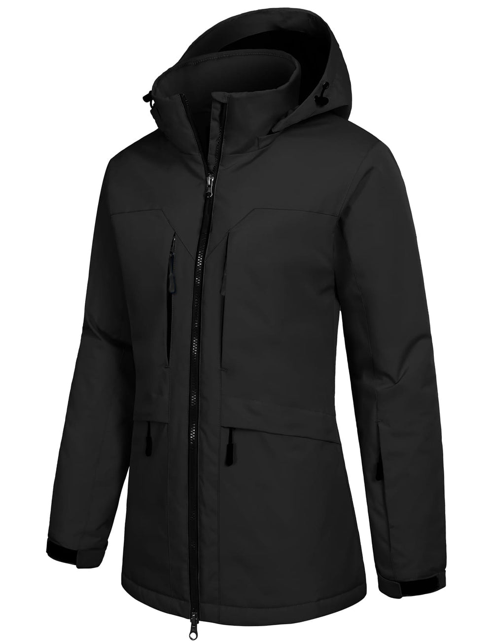 GEMYSE Women's Ski Jacket Waterproof Winter Snow Coat Warm Hooded Windbreaker Snowboarding Windproof Rain Jacket