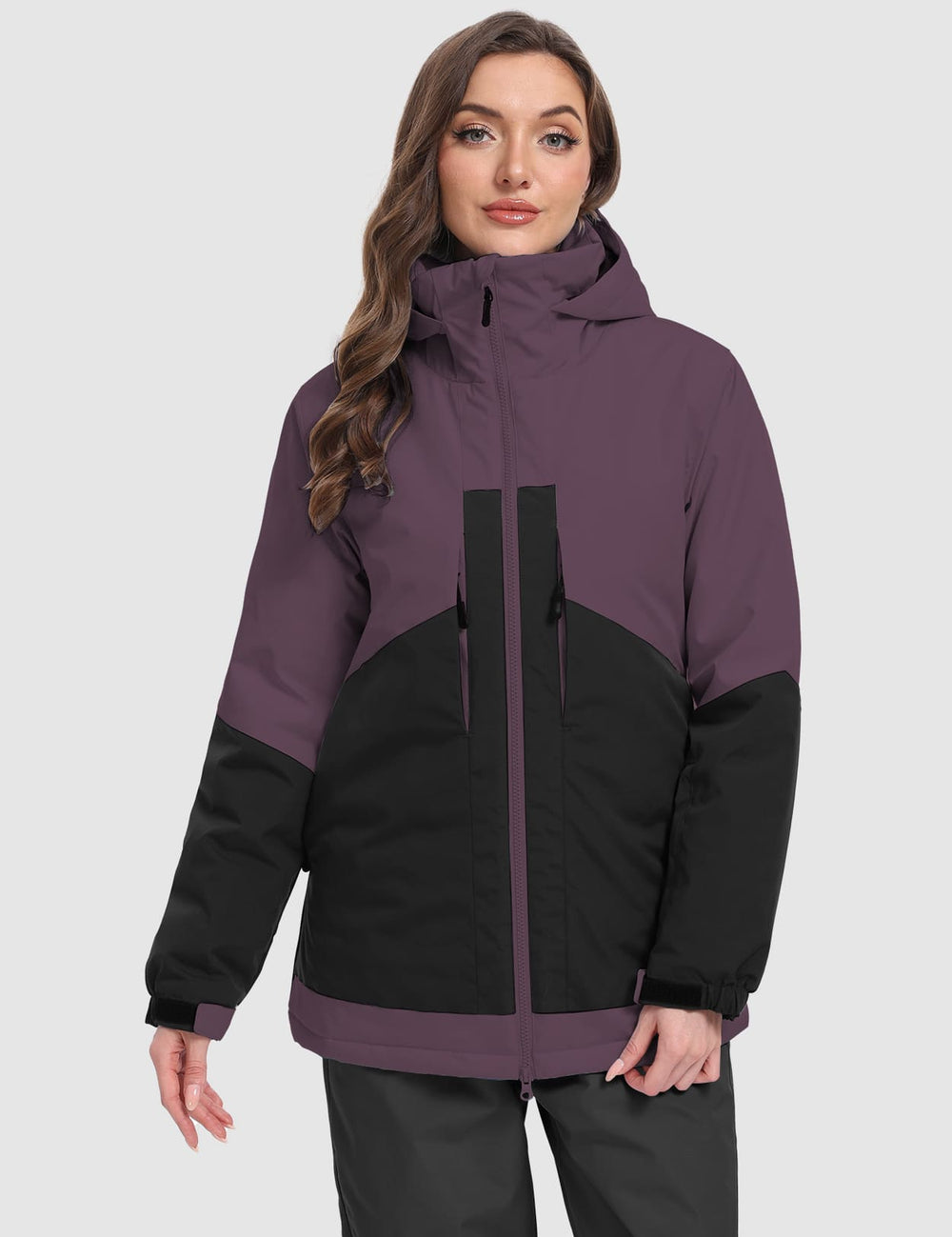 GEMYSE Women's Ski Jacket Waterproof Snow Jacket Windproof Warm Winter Coat Hooded Snowboarding Windbreaker