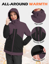 GEMYSE Women's Ski Jacket Waterproof Snow Windproof Warm