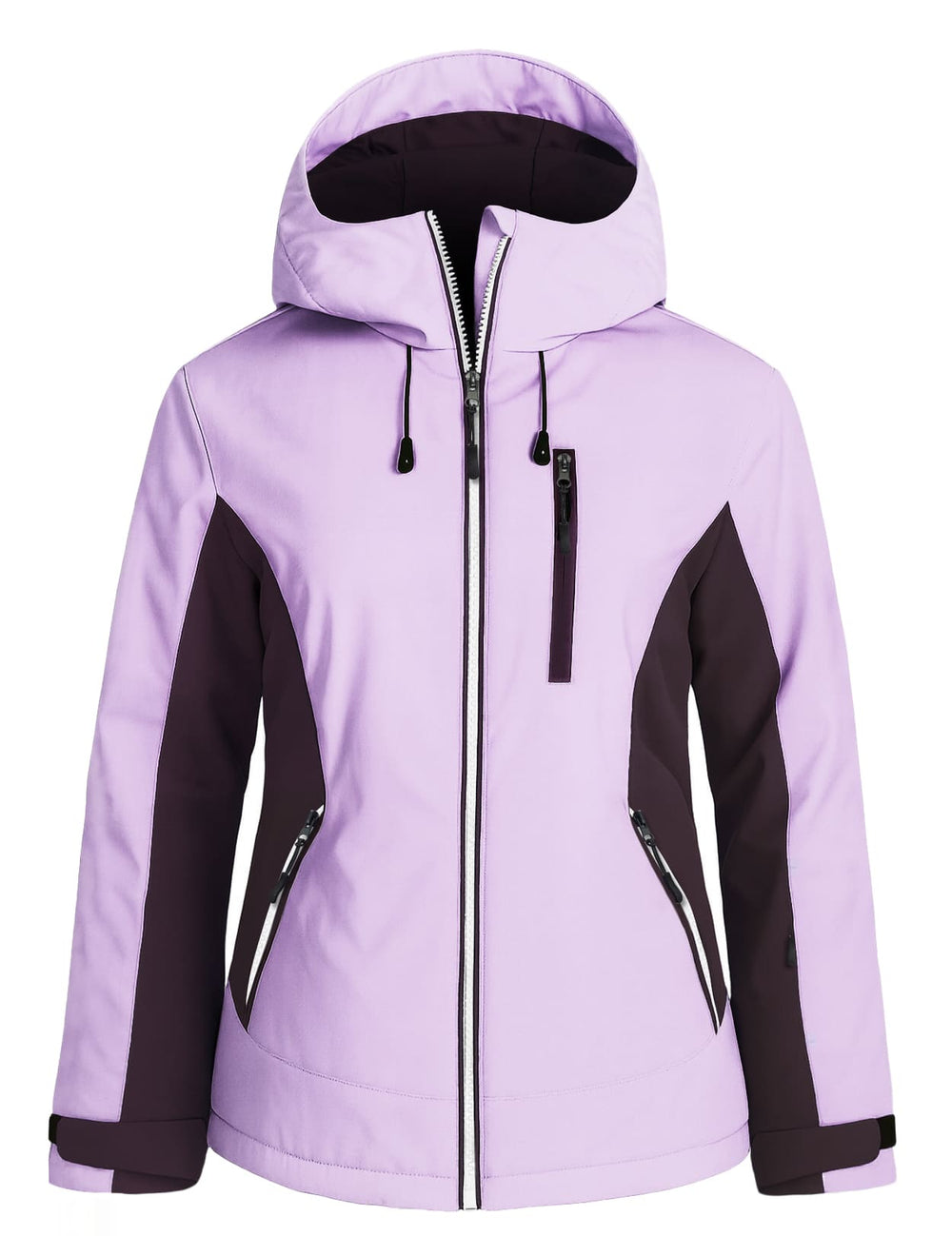 GEMYSE Women's Waterproof Winter Jacket Ski Snow Jacket Windproof Warm Rain Coat Insulated Sonwboard Hooded Jacket