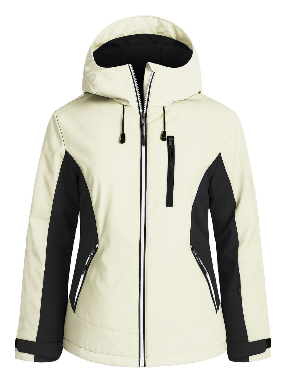 GEMYSE Women's Waterproof Winter Jacket Ski Snow Jacket Windproof Warm Rain Coat Insulated Sonwboard Hooded Jacket