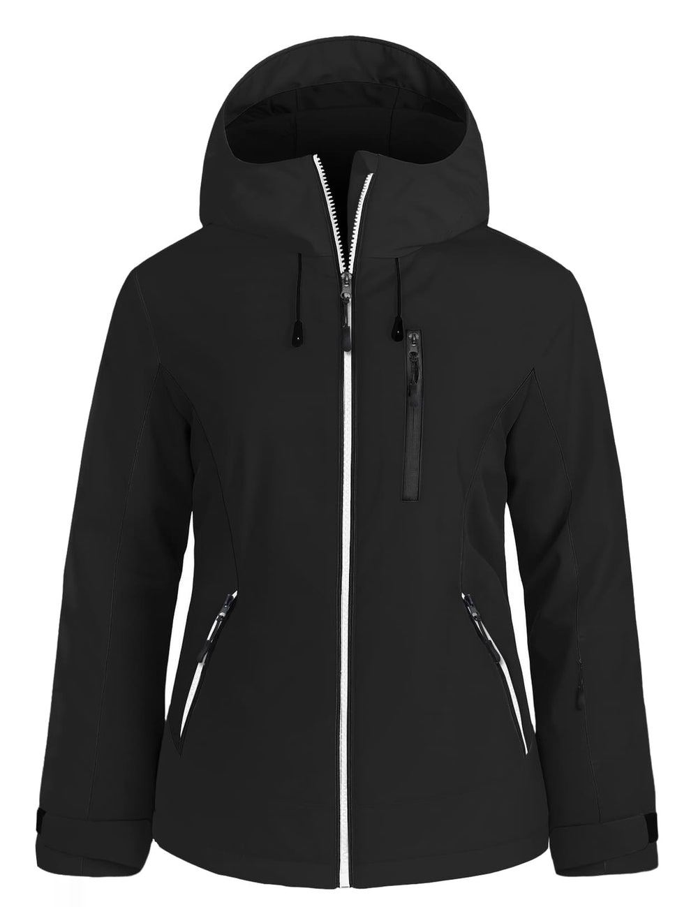 GEMYSE Women's Waterproof Winter Jacket Ski Snow Jacket Windproof Warm Rain Coat Insulated Sonwboard Hooded Jacket