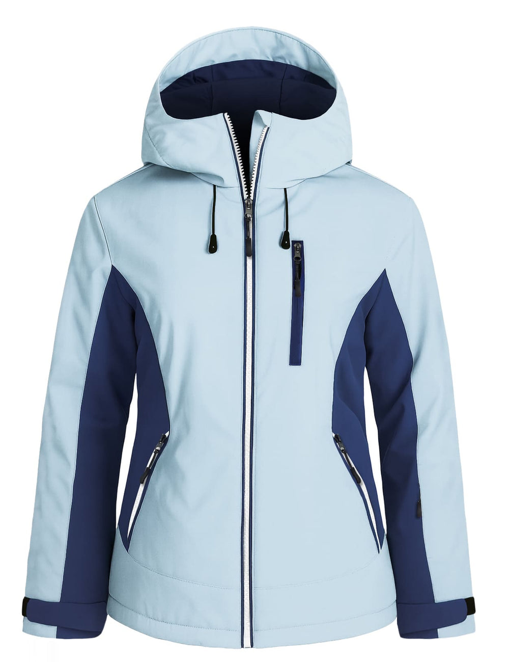 GEMYSE Women's Waterproof Winter Jacket Ski Snow Jacket Windproof Warm Rain Coat Insulated Sonwboard Hooded Jacket