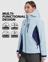 GEMYSE Women's Waterproof Winter Jacket Ski Snow Windproof
