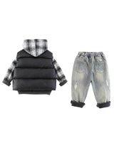 GEMYSE Toddler Clothes Sets 3-Piece : Faux-Fur Vest + Jackets + Pants Outfit for Baby Boys Girls, Fall Winter Baby Clothing Set