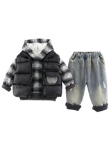 GEMYSE Toddler Clothes Sets 3-Piece : Faux-Fur Vest + Jackets + Pants Outfit for Baby Boys Girls, Fall Winter Baby Clothing Set