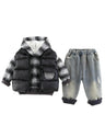 GEMYSE Toddler Clothes Sets 3-Piece : Faux-Fur Vest + Jackets + Pants Outfit for Baby Boys Girls, Fall Winter Baby Clothing Set