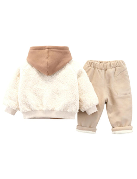 GEMYSE Toddler Clothes Sets 3-Piece : Coat + Sweatshirt + Pants Outfit for Baby Boys Girls, Winter Toddler Boy Clothing Set