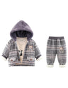 GEMYSE Toddler Clothes Sets 3-Piece : Coat + Sweatshirt + Pants Outfit for Baby Boys Girls, Winter Toddler Boy Clothing Set