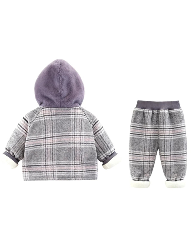 GEMYSE Toddler Clothes Sets 3-Piece : Coat + Sweatshirt + Pants Outfit for Baby Boys Girls, Winter Toddler Boy Clothing Set