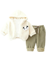 GEMYSE Toddler Clothes Sets 3-Piece : Coat + Sweatshirt + Pants Outfit for Baby Boys Girls, Winter Toddler Boy Clothing Set