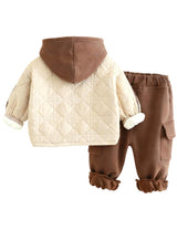 GEMYSE Toddler Clothes Sets 3-Piece : Coat + Sweatshirt + Pants Outfit for Baby Boys Girls, Winter Toddler Boy Clothing Set
