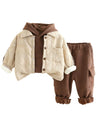 GEMYSE Toddler Clothes Sets 3-Piece : Coat + Sweatshirt + Pants Outfit for Baby Boys Girls, Winter Toddler Boy Clothing Set