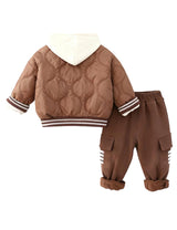 GEMYSE Toddler Clothes Sets 3-Piece : Coat + Sweatshirt + Pants Outfit for Baby Boys Girls, Winter Toddler Boy Clothing Set