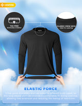 GEMYSE Men's Long Sleeve Shirts Sun Protection Athletic Breathable Moisture Wicking Rash Guard Shirt for Fishing Workout