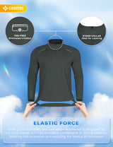 GEMYSE Men's Quarter Zip Pullover Long Sleeve Running Shirt 1/4 Zip Quick Dry Athletic Workout Shirts