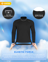 GEMYSE Men's Quarter Zip Pullover Long Sleeve Running Shirt 1/4 Zip Quick Dry Athletic Workout Shirts