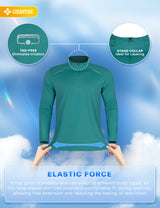 GEMYSE Men's Quarter Zip Pullover Long Sleeve Running Shirt 1/4 Zip Quick Dry Athletic Workout Shirts