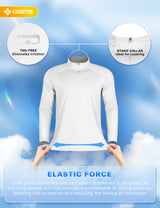 GEMYSE Men's Quarter Zip Pullover Long Sleeve Running Shirt 1/4 Zip Quick Dry Athletic Workout Shirts
