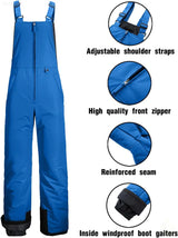 GEMYSE Men’s Insulated Waterproof Ski Bib Overalls Winter Snowboarding Pants