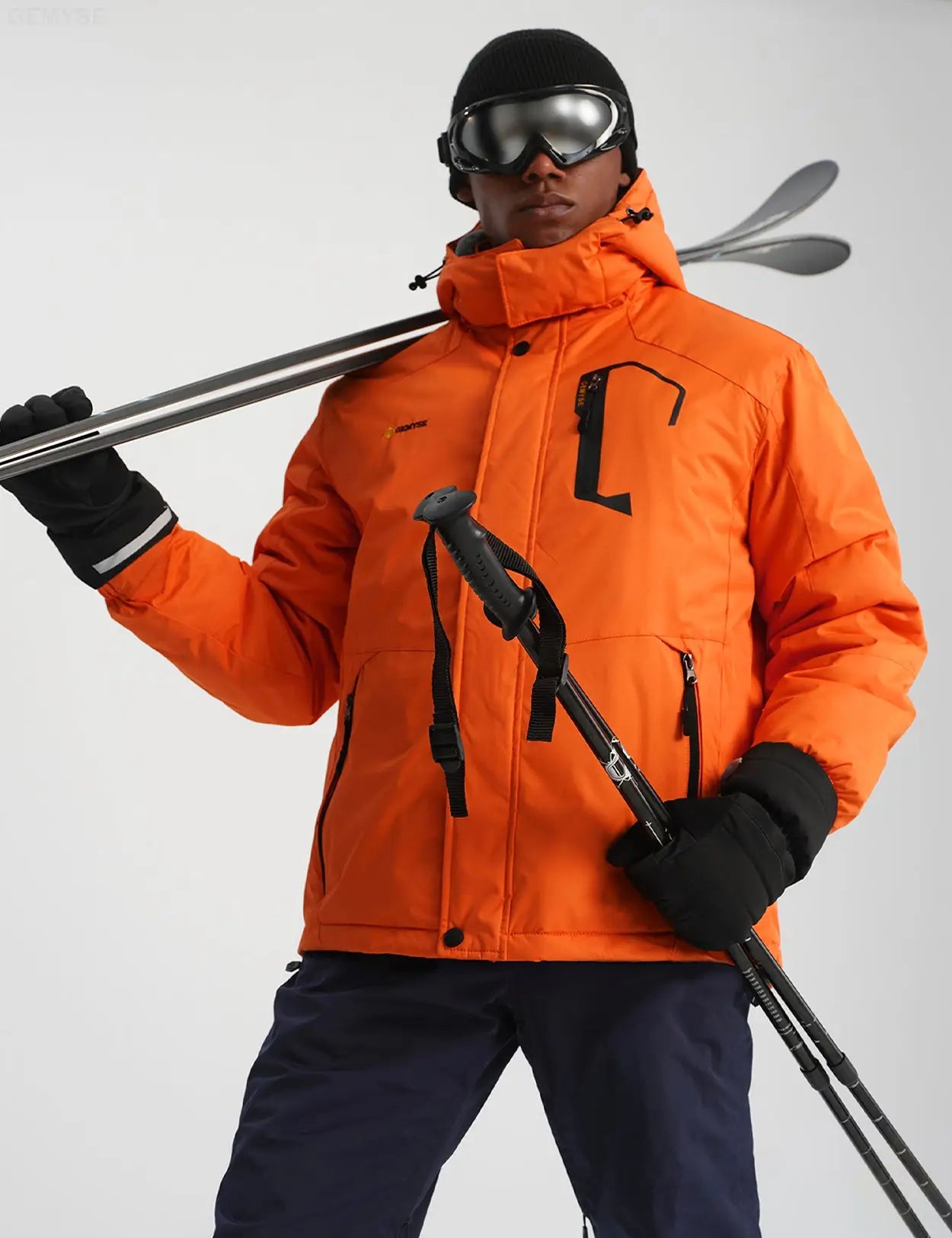 Orange ski outfit online