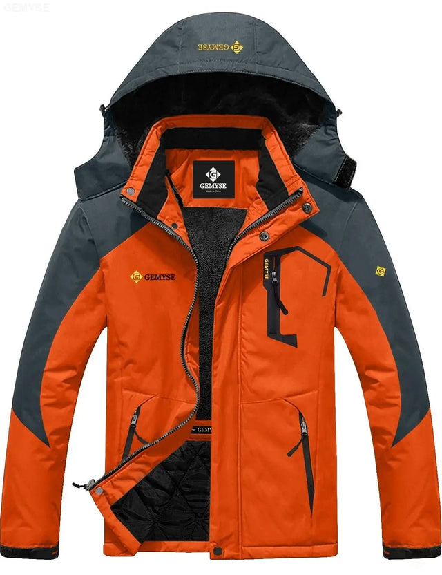 Orange winter coat mens deals