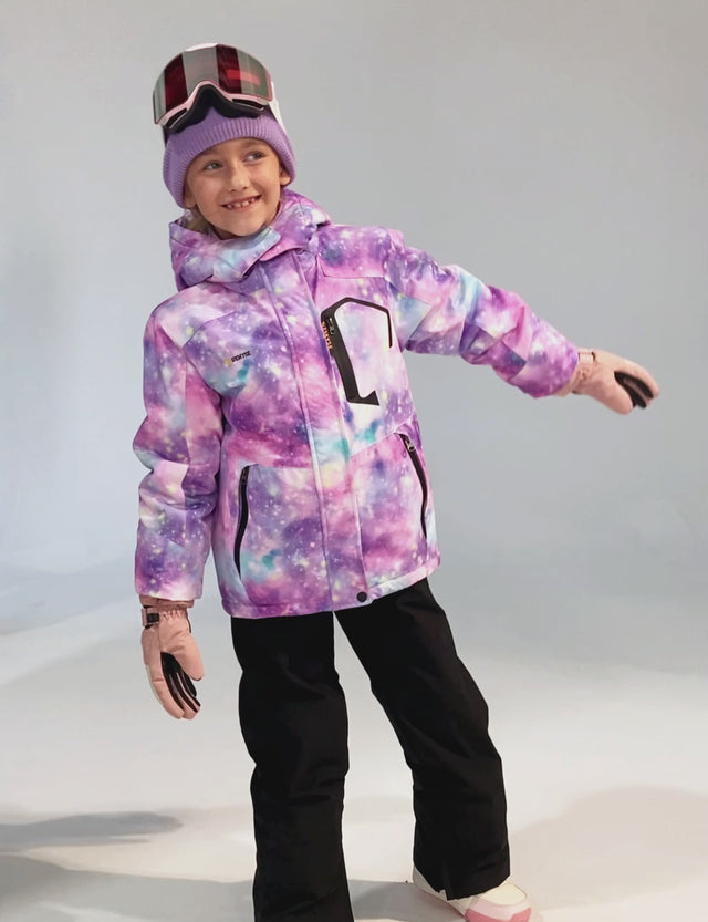 Chaqueta de snowboard con capucha para niña